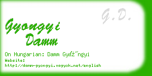 gyongyi damm business card